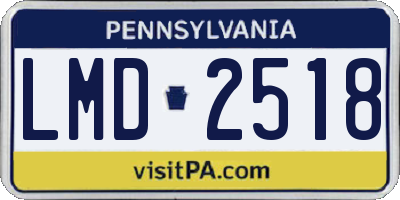 PA license plate LMD2518