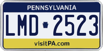 PA license plate LMD2523