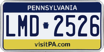 PA license plate LMD2526