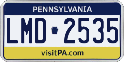 PA license plate LMD2535