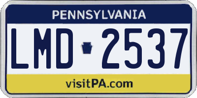 PA license plate LMD2537