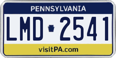 PA license plate LMD2541