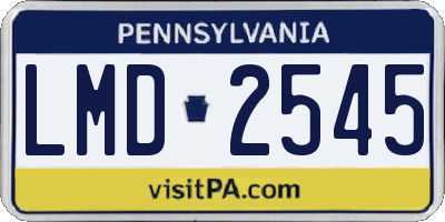 PA license plate LMD2545