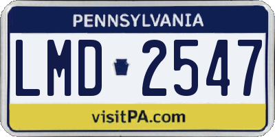 PA license plate LMD2547