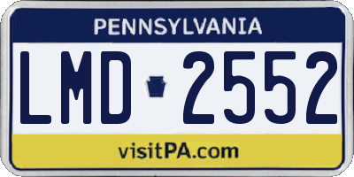 PA license plate LMD2552