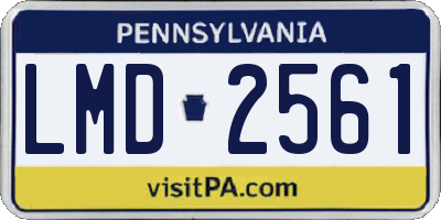 PA license plate LMD2561