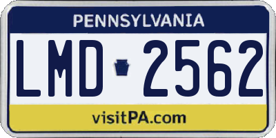 PA license plate LMD2562