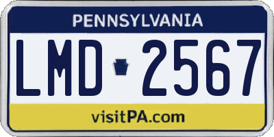 PA license plate LMD2567