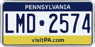 PA license plate LMD2574