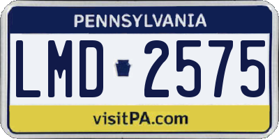 PA license plate LMD2575