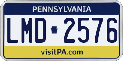 PA license plate LMD2576