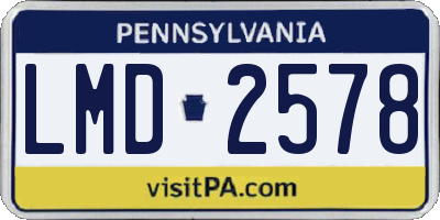 PA license plate LMD2578