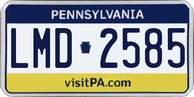 PA license plate LMD2585