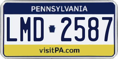 PA license plate LMD2587