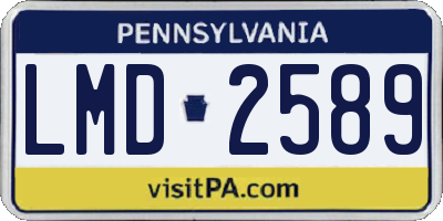 PA license plate LMD2589