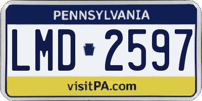 PA license plate LMD2597