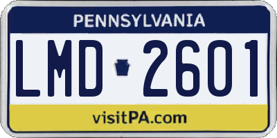PA license plate LMD2601
