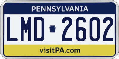 PA license plate LMD2602