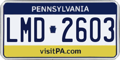 PA license plate LMD2603