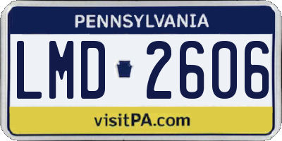 PA license plate LMD2606