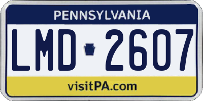 PA license plate LMD2607