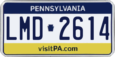 PA license plate LMD2614