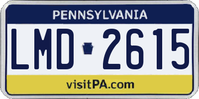 PA license plate LMD2615