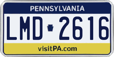 PA license plate LMD2616