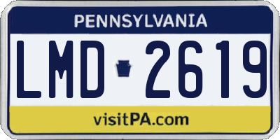 PA license plate LMD2619