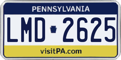 PA license plate LMD2625