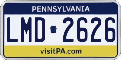 PA license plate LMD2626