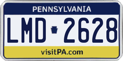 PA license plate LMD2628