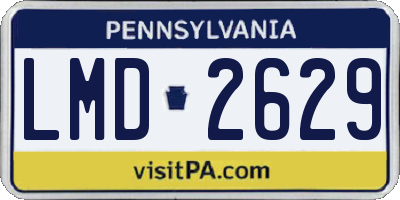PA license plate LMD2629
