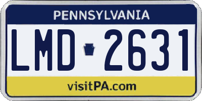 PA license plate LMD2631