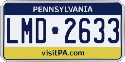 PA license plate LMD2633