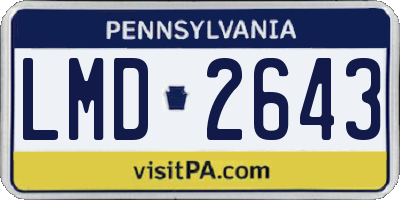 PA license plate LMD2643
