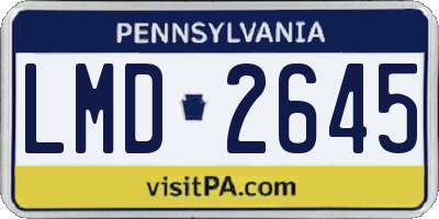 PA license plate LMD2645