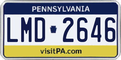 PA license plate LMD2646