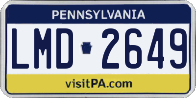 PA license plate LMD2649