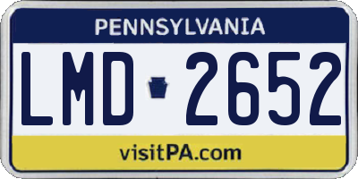 PA license plate LMD2652