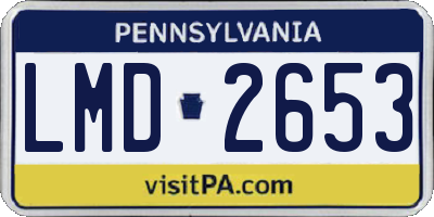 PA license plate LMD2653