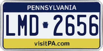 PA license plate LMD2656