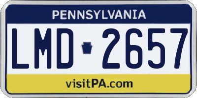 PA license plate LMD2657