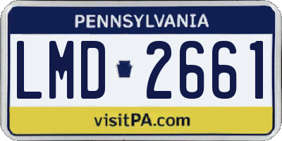 PA license plate LMD2661