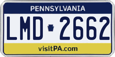 PA license plate LMD2662
