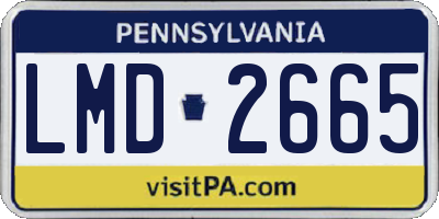 PA license plate LMD2665