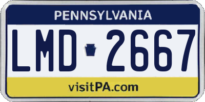 PA license plate LMD2667