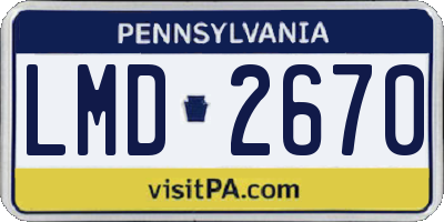 PA license plate LMD2670
