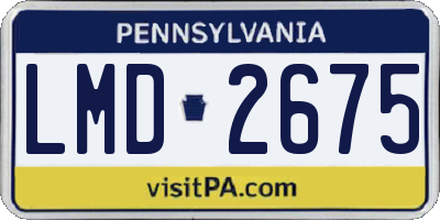 PA license plate LMD2675