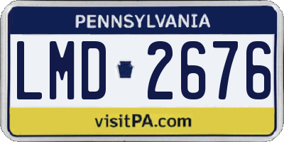 PA license plate LMD2676